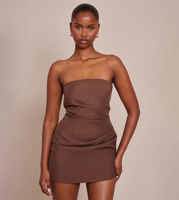 Strapless Ruched Mini Dress