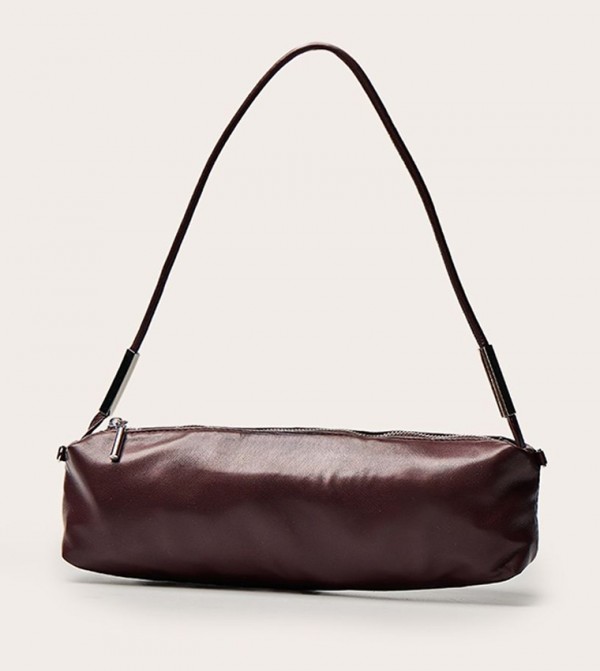 PU Silver Hardware Shoulder Bag