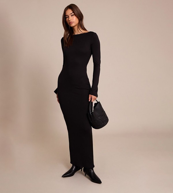 Soft Touch Jersey Long Sleeves Maxi Dress