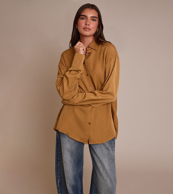 Long Sleeves Tencel Oversized Shirt