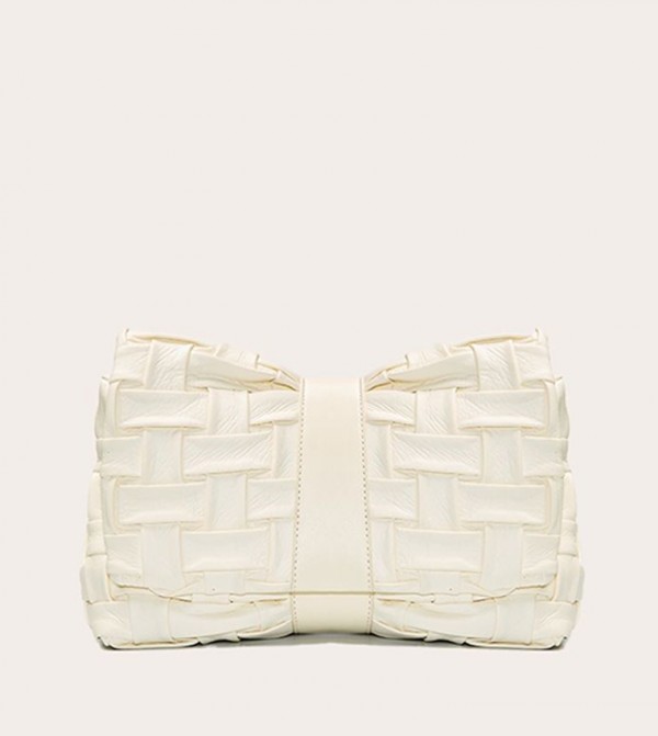 Cross Weave Fold Over Clutch Bag