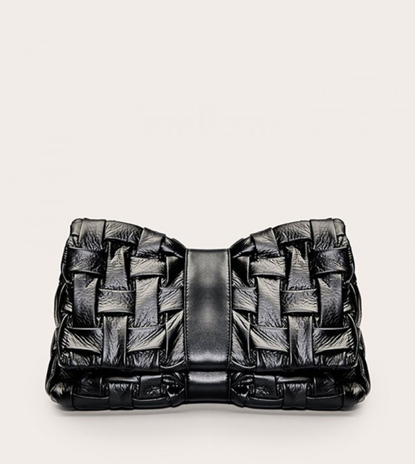 Cross Weave Fold Over Clutch Bag