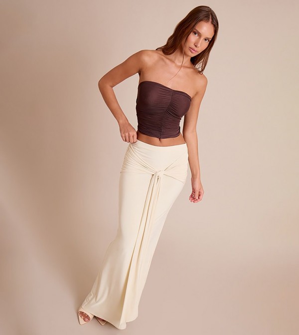 Slinky Knot Detail Maxi Skirt