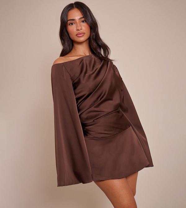 Petite Off Shoulder Tailored Mini Dress