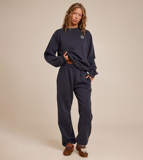 Embroidered Cotton Fleece Joggers