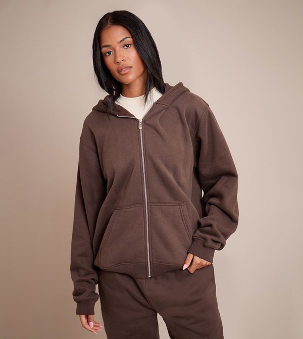 Tall Marl Zip-Through Hooded Jacket