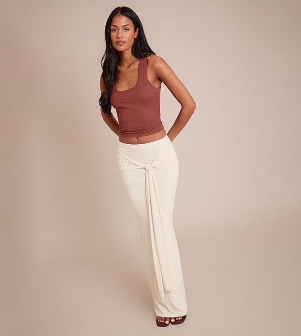 Tall Slinky Knot Detail Maxi Skirt