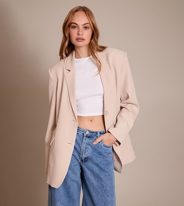 Solid Oversized Blazer