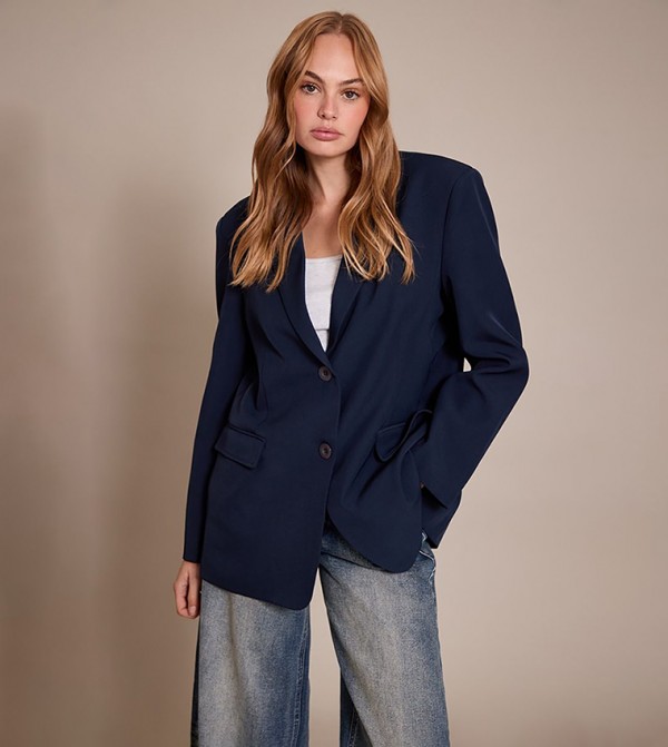 Solid Oversized Blazer