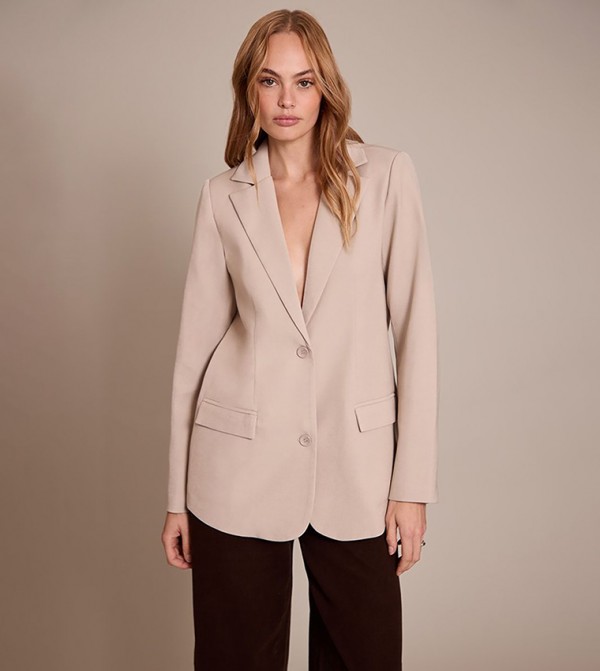 Solid Oversized Longline Blazer