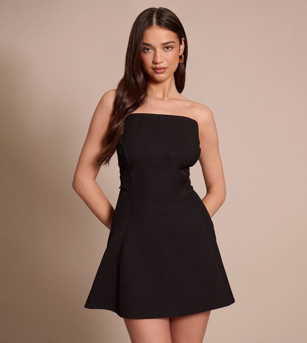 Strapless Hanky Hem Mini Dress