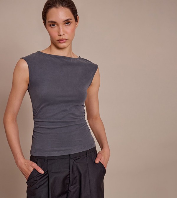 Soft Ruched Side Sleeveless Top