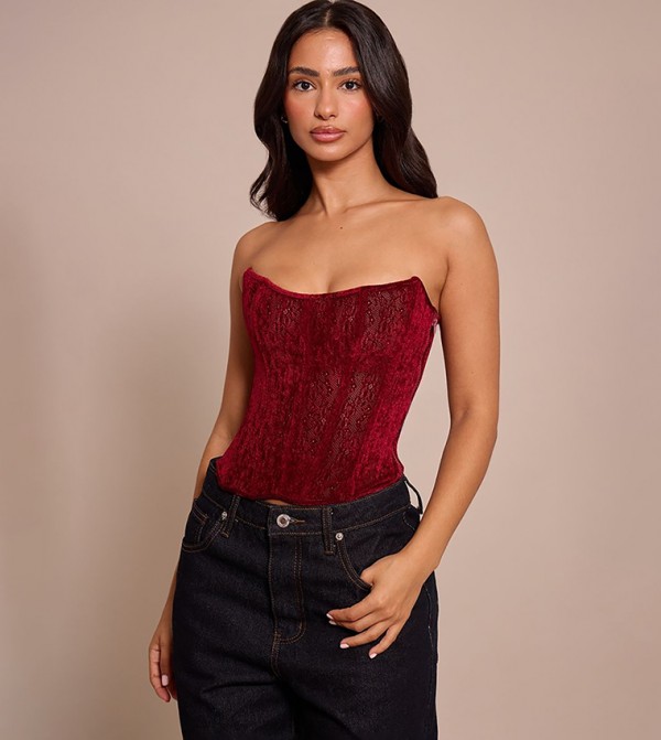 توب كورسيه بطبعة للمقاسات الصغيرة