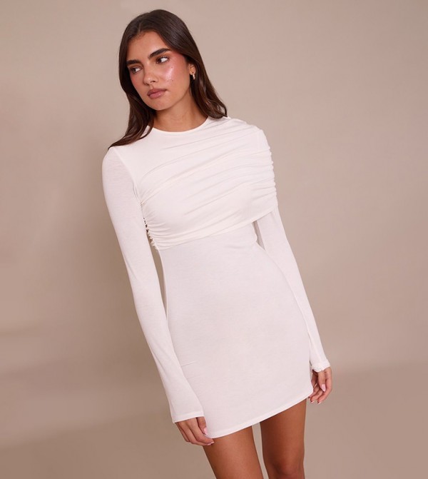 فستان ميني ضيق جيرسيه كم طويل 