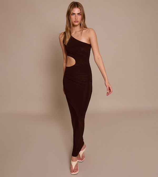 Slinky Cut-Out Bodycon Maxi Dress
