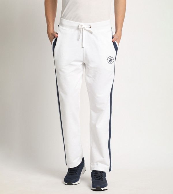 Logo Embroidered Drawstring Waist Track Pants