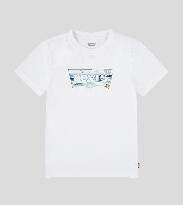Crashing Waves Batwing Logo Crew Neck T-Shirt