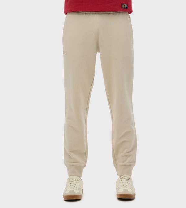 Monotype Embroidered Elastic Waist Joggers