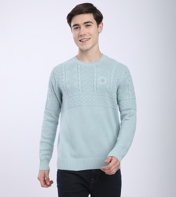 سويتر بياقة مستديرة 