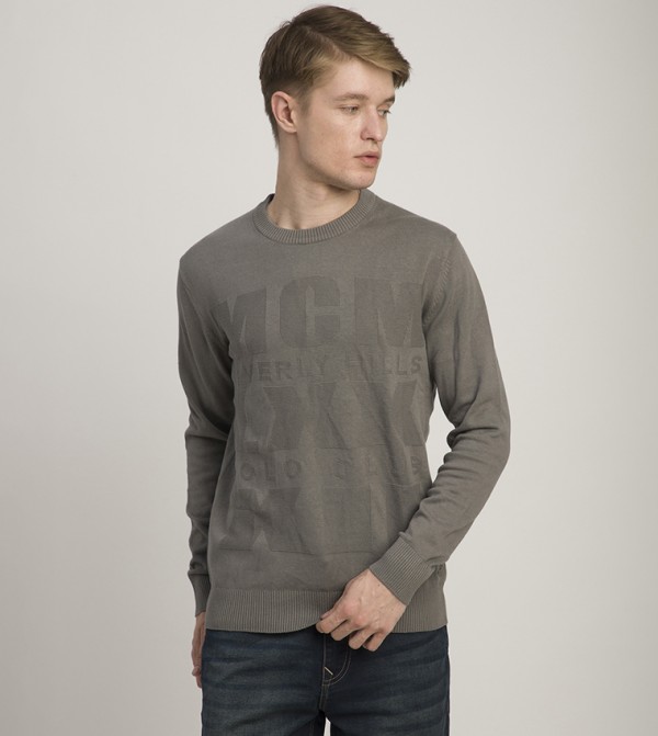 Printed Crew Neck Sweater