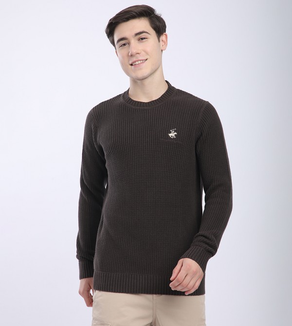 Logo Detail Crew Neck Sweater