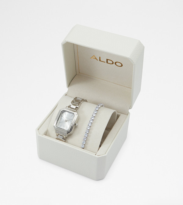 Buy Aldo Accessories MAELIA Analog Watch And Bracelet Set In Silver ...