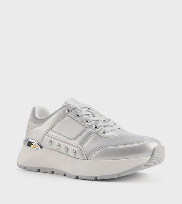 MALIA Metallic Lace-Up Sneakers
