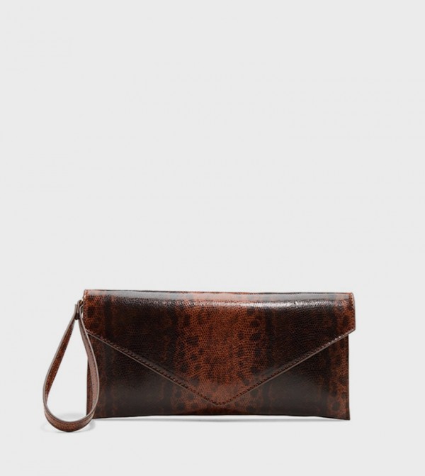 MALLASVE Snakeskin Flap Clutch