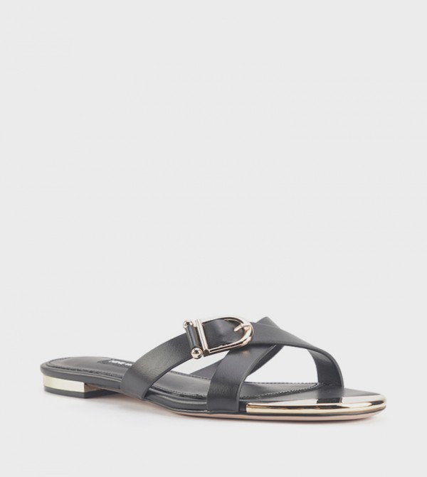 MALVINA Buckle Detail Flat Sandals