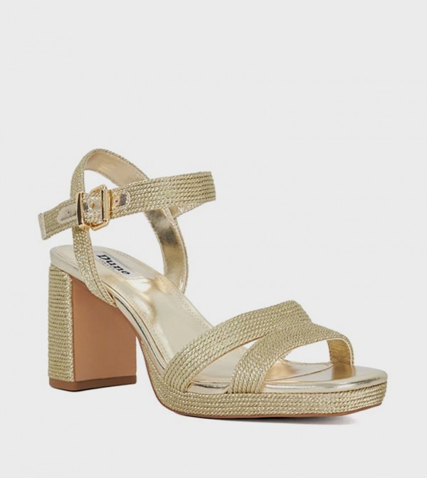 MANIFESTING Ankle Strap Block Heel Sandals