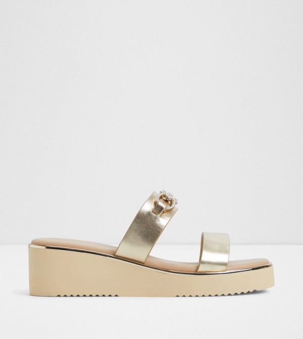 MARREN Metal Accent Wedge Sandals