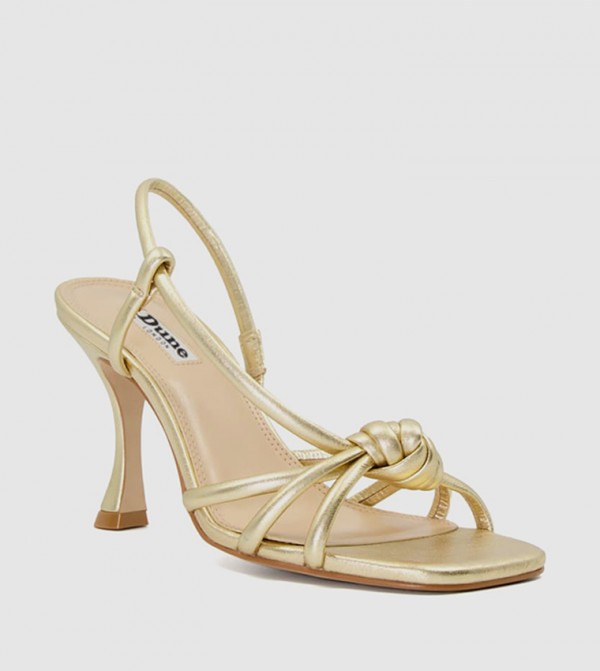 Gold dressy store sandals low heel