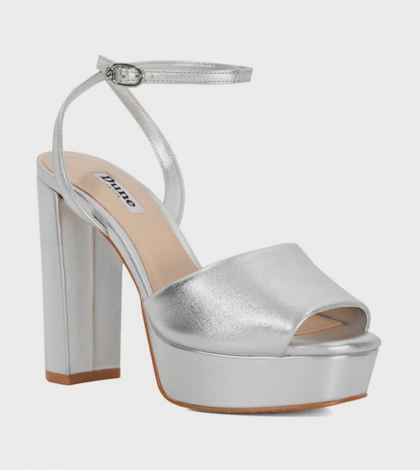 MAYE Textured Peep-Toe Heeled Sandals
