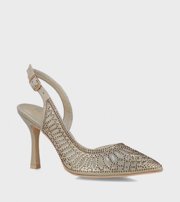 Embellished Slingback Pumps