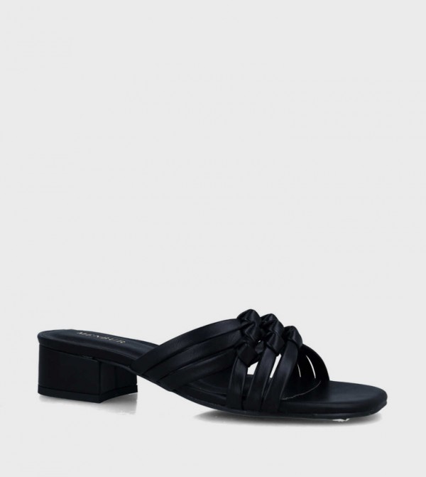Knot Detail Block Heel Sandals