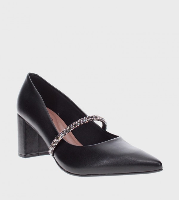 GLOW Embellished Block Heel Pumps