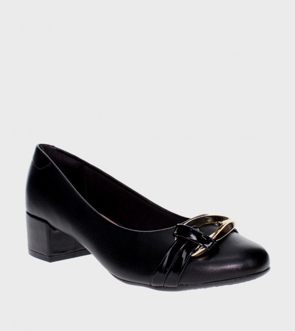 BOREALIS Metal Accent Block Heel Pumps