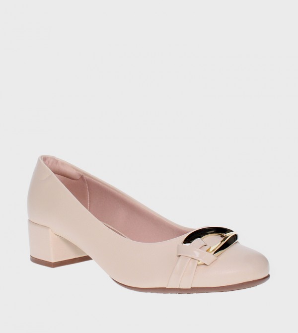 ANDROMEDA Metal Accent Block Heel Pumps