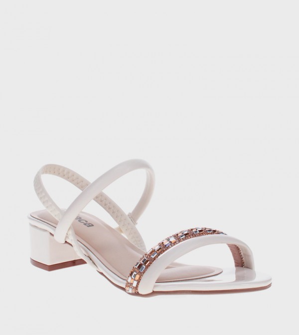 EOS Embellished Block Heel Sandals