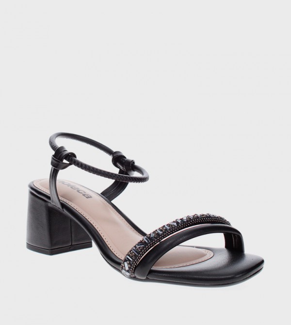 NIJA Embellished Block Heel Sandals