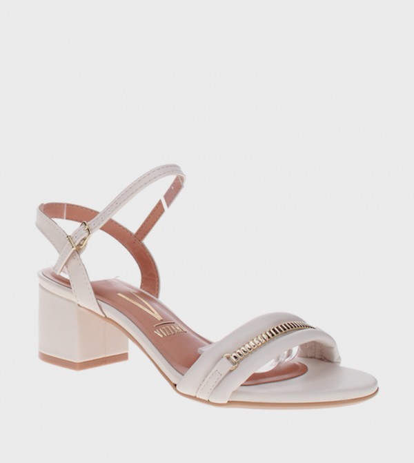 QAELL Ankle Strap Block Heel Sandals