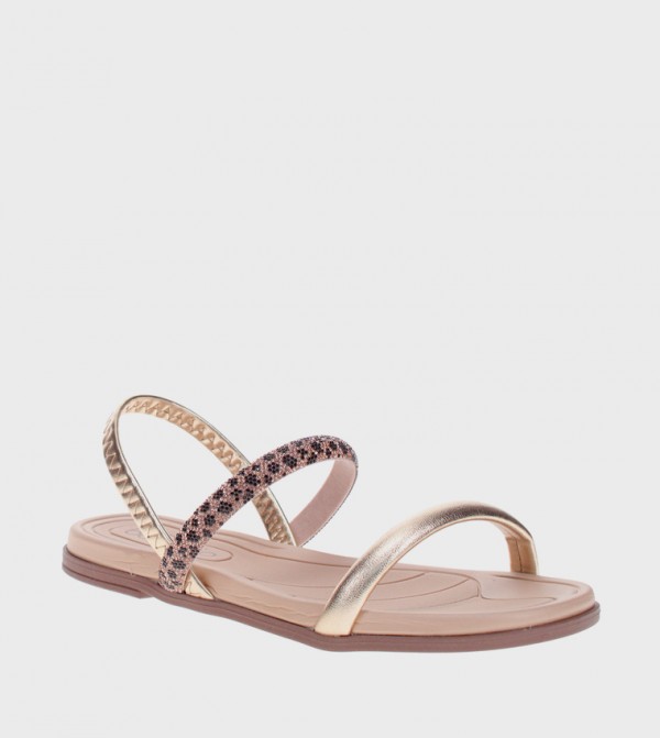 QAENN Animal Print Flat Sandals