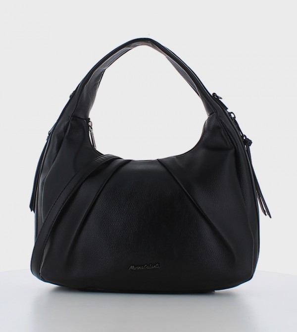 Textured Ruched Hobo Bag