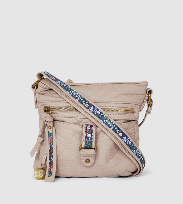 Buy Mantaray Floral Inlay Crossbody Bag In Beige 6thStreet Bahrain