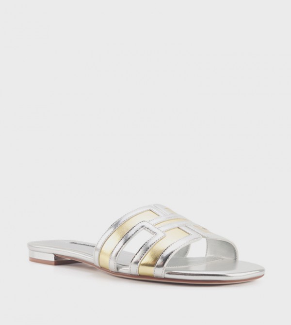 MELANIA Contrast Detail Flat Sandals