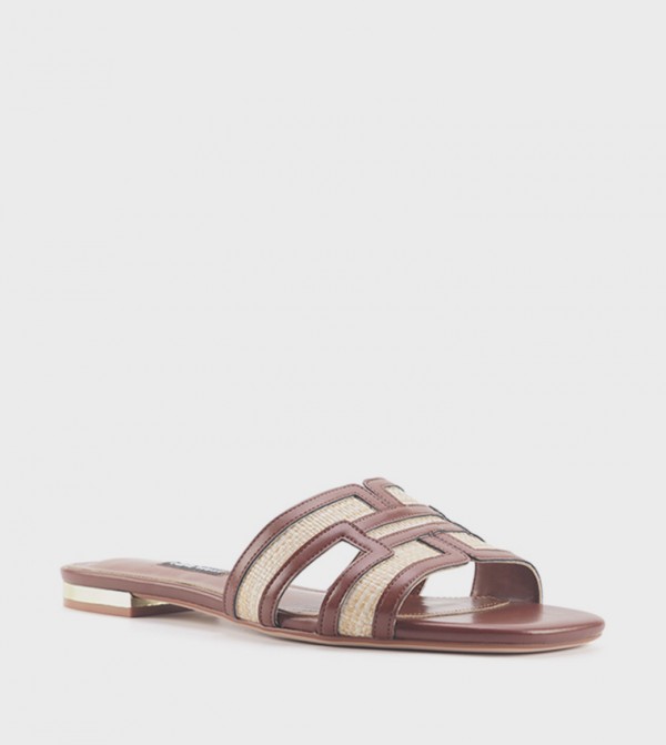 MELANIA Contrast Detail Flat Sandals
