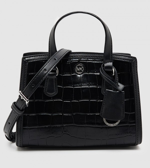 Croc Textured Mini Satchel Bag