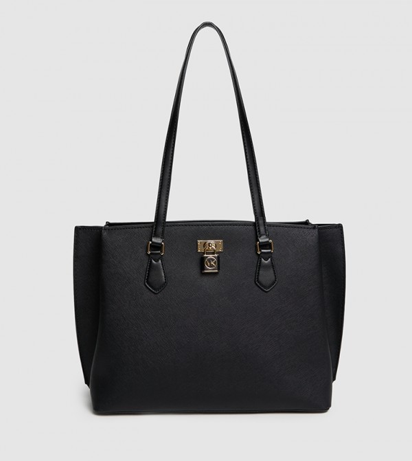 Textured Zippered Tote Bag