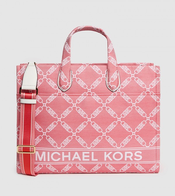 Logo Printed Zippered Tote Bag