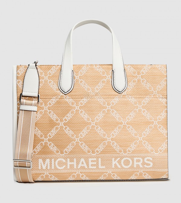 Logo Printed Zippered Tote Bag